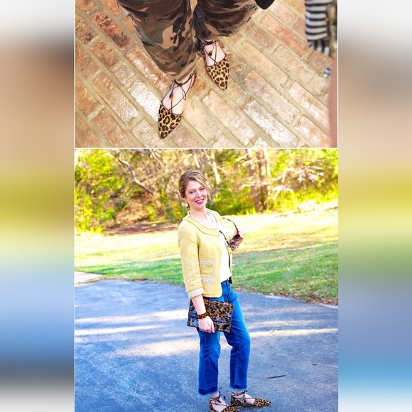 Boden Florence Leopard Lace Up Pointed Toe Flats Womens Size EU 38 - Picture 2 of 16